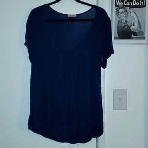 One Clothing Navy banded top